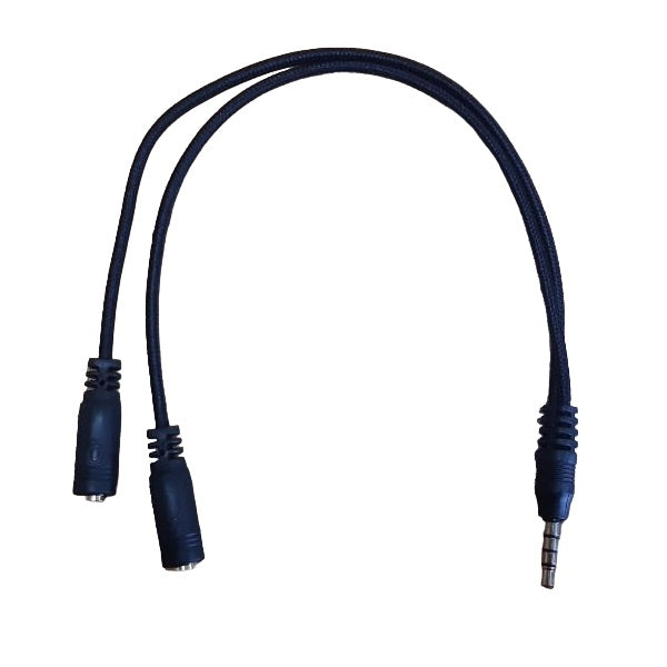 3.5mm Stereo Jack (Male) to 2 x 3.5mm Stereo Jack (Female) Mic + Earphone Adaptor