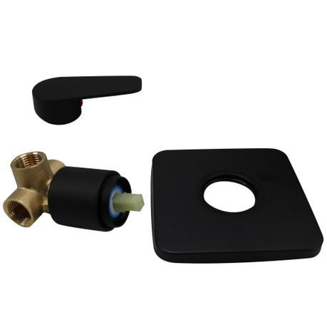 Square Concealed Trapezoid Single Lever Shower & Bath Mixer - Matte Black (AY 406-057)