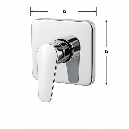 AIYI Square Concealed Single Lever Shower Mixer - Polished Chrome (AY406-092)