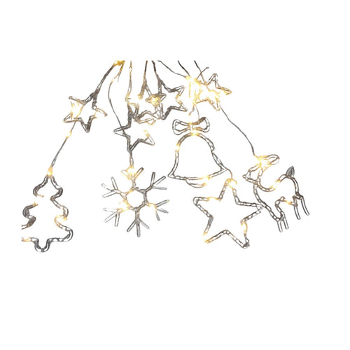 AT-200 Star & Bell LED Curtain Christmas Lights – Indoor Outdoor Décor