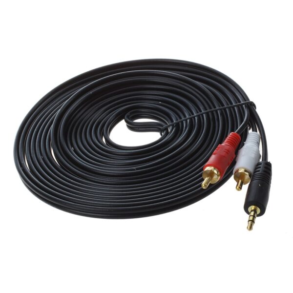 3.5mm Male Auxiliary Jack to 2 RCA Cable - 5M