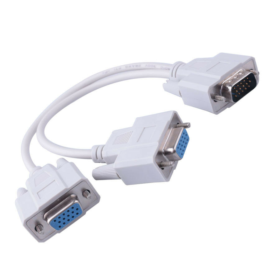 VGA 1 to 2 Way Splitter Cable Adapter