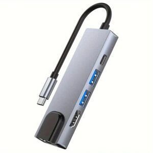 Type-C to 5 in 1 HUB | LAN + Type-C + 2xUSB + HDMI