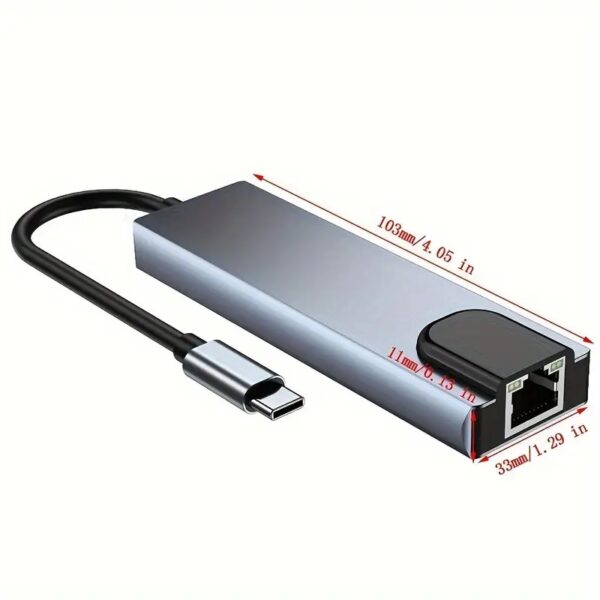 Type-C to 5 in 1 HUB | LAN + Type-C + 2xUSB + HDMI