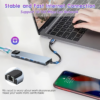 Type-C to 8 in 1 HUB | 2 x USB, 2 x PD(Type-C), SD-TF, HDMI & RJ45(Network)